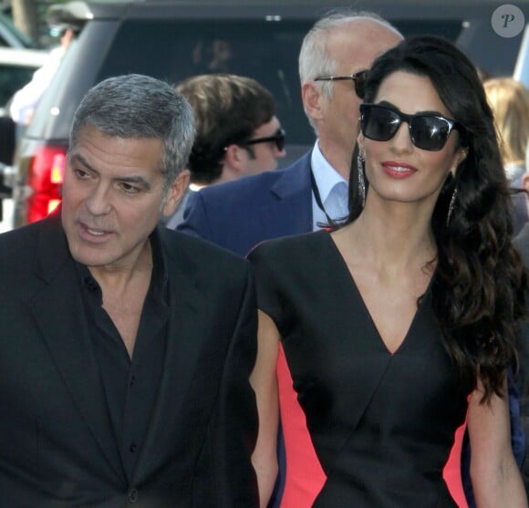 George Clooney et sa femme Amal - Première du film " Tomorrowland " à Los Angeles. Le 09 mai 2015.
