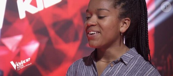Fannie, Talent de Soprano, lors de la demi-finale de "The Voice Kids 2019", le 17 octobre, sur TF1