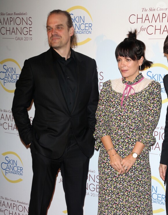Lily Allen et son compagnon David Harbour au gala "Champions for Change" à New York, le 17 octobre 2019.