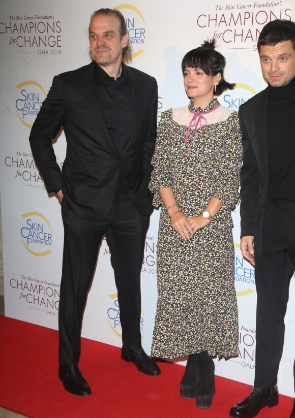 Lily Allen et son compagnon David Harbour au gala "Champions for Change" à New York, le 17 octobre 2019.