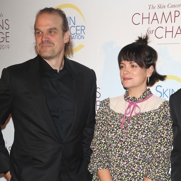 Lily Allen et son compagnon David Harbour au gala "Champions for Change" à New York, le 17 octobre 2019.