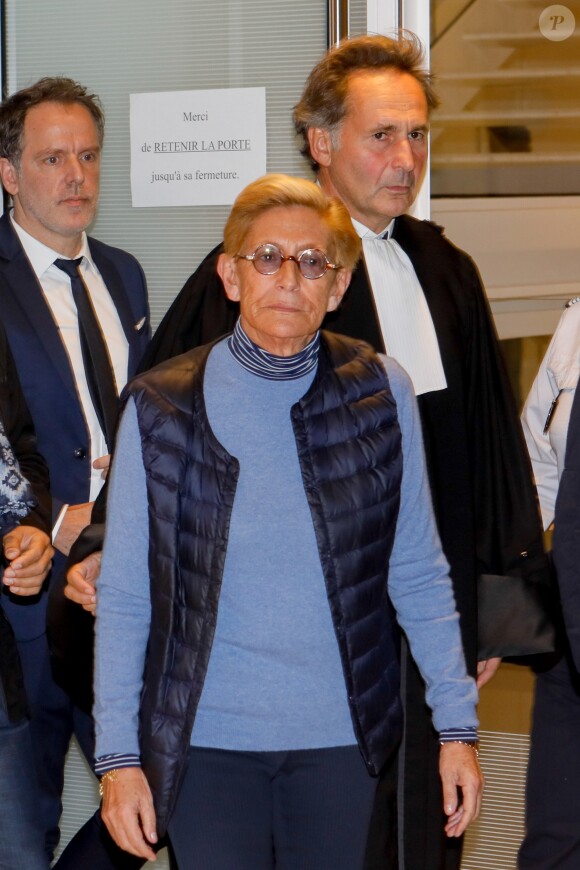 Maître Pierre-Olivier Sur - Isabelle Balkany à la sortie du tribunal de Paris le 18 octobre 2019. Elle est condamnée à 4 ans de prisons ferme, son mari Patrick à 5 ans. Les deux époux sont condamnés à 10 ans d'inégibilité. © Christophe Clovis / Bestimage