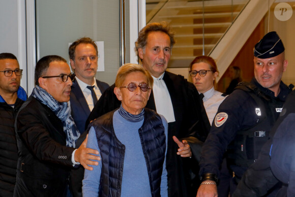 Maître Pierre-Olivier Sur - Isabelle Balkany à la sortie du tribunal de Paris le 18 octobre 2019. Elle est condamnée à 4 ans de prisons ferme, son mari Patrick à 5 ans. Les deux époux sont condamnés à 10 ans d'inégibilité. © Christophe Clovis / Bestimage