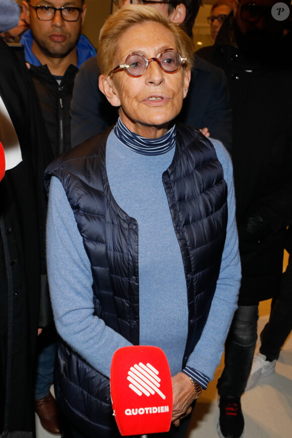 Isabelle Balkany à la sortie du tribunal de Paris le 18 octobre 2019. Elle est condamnée à 4 ans de prisons ferme, son mari Patrick à 5 ans. Les deux époux sont condamnés à 10 ans d'inégibilité. © Christophe Clovis / Bestimage