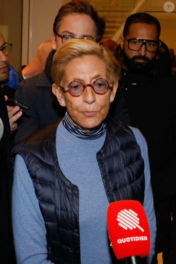 Isabelle Balkany à la sortie du tribunal de Paris le 18 octobre 2019. Elle est condamnée à 4 ans de prisons ferme, son mari Patrick à 5 ans. Les deux époux sont condamnés à 10 ans d'inégibilité. © Christophe Clovis / Bestimage