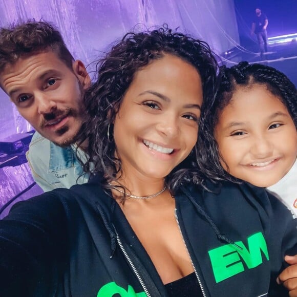 Christina Milian, sa fille Violet et M. Pokora sur le "Pyramide Tour"- 18 octobre 2019.