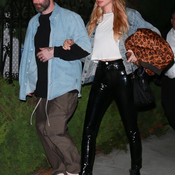 Exclusif - Adam Levine et sa femme Behati Prinsloo ont assisté à la soirée d'anniversaire d'Andrew Watt dans une magnifique demeure du quartier de Beverly Hills à Los Angeles, le 19 octobre 2019.