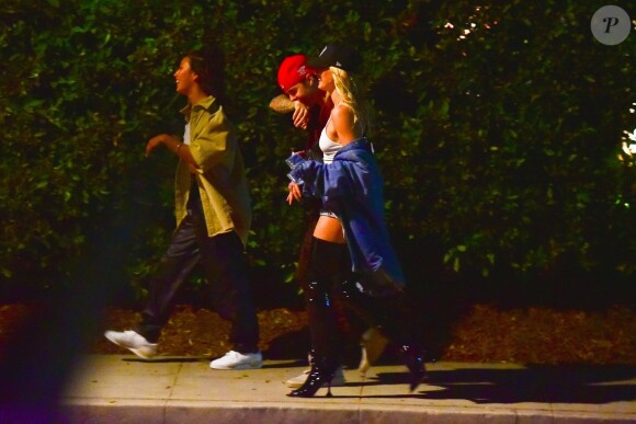 Exclusif - Justin Bieber et sa femme Hailey Baldwin Bieber ont assisté à la soirée d'anniversaire d'Andrew Watt dans une magnifique demeure du quartier de Beverly Hills à Los Angeles, le 19 octobre 2019.