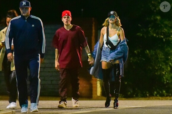 Exclusif - Justin Bieber et sa femme Hailey Baldwin Bieber ont assisté à la soirée d'anniversaire d'Andrew Watt dans une magnifique demeure du quartier de Beverly Hills à Los Angeles, le 19 octobre 2019.