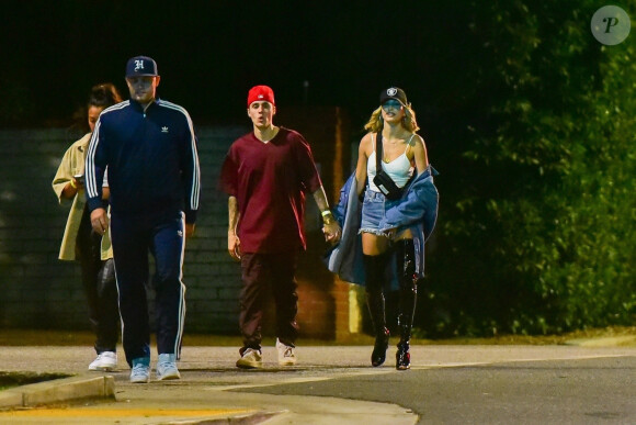 Exclusif - Justin Bieber et sa femme Hailey Baldwin Bieber ont assisté à la soirée d'anniversaire d'Andrew Watt dans une magnifique demeure du quartier de Beverly Hills à Los Angeles, le 19 octobre 2019.