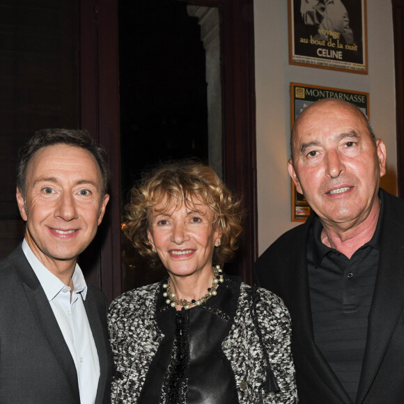 Exclusif - Stéphane Bern, Eve Ruggieri et son compagnon Rachid Khimoune - People à la première du spectacle de Stéphane Bern, "Vous n'aurez pas le dernier mot" au Théâtre Montparnasse à Paris. Le 14 octobre 2019 © Coadic Guirec / Bestimage