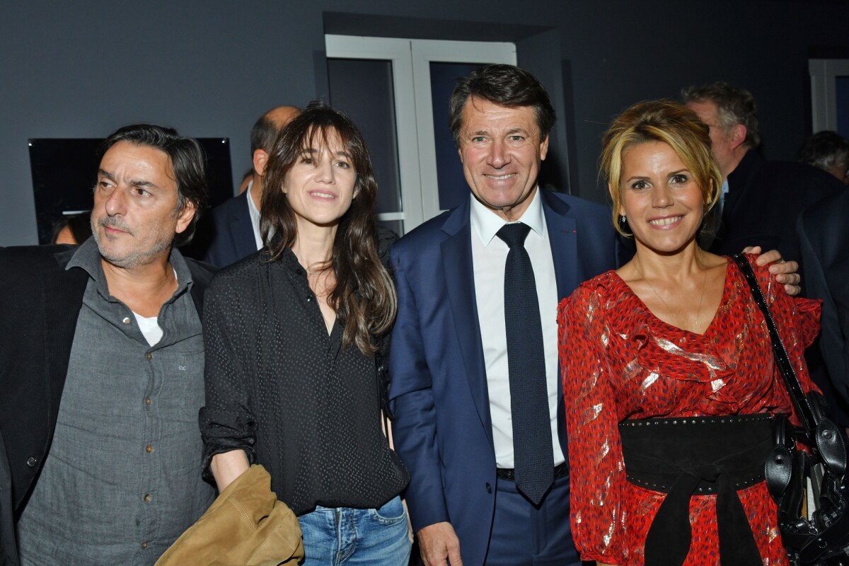 Photo Yvan Attal Sa Compagne Charlotte Gainsbourg Christian Estrosi Le Maire De Nice Et