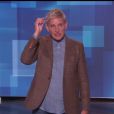 Ellen DeGeneres montre aux spectateurs dans son émission sa véritable couleur de cheveux, le 10 septembre 2019