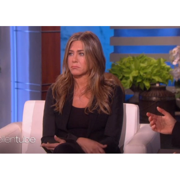 Jennifer Aniston sur le plateau d'Ellen DeGeneres. Octobre 2019.
