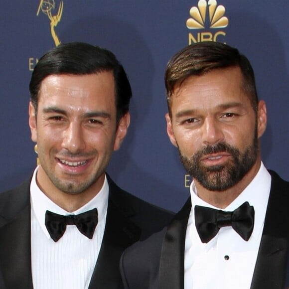 Ricky Martin et son mari Jwan Yosef au 70ème Primetime Emmy Awards au théâtre Microsoft à Los Angeles, le 17 septembre 2018