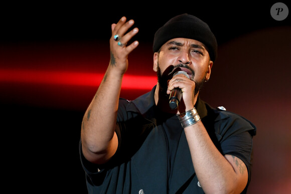 Slimane - Concert caritatif pour les enfants malades organisé par l'association "Enfant, star et match" dans la pinède à Juan les Pins le 11 juillet 2019. © Lionel Urman/Bestimage