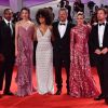 Anthony Mackie, Margaret Qualley, Zazie Beetz, Benedict Andrews, Kristen Stewart, Jack O'Connell sur le tapis rouge du film "Seberg" lors du 76ème Festival du Film de Venise, la Mostra le 30 août 2018.
