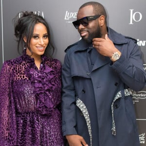 Exclusif - Le rappeur Gims (Maître Gims - Gandhi Djuna) et sa femme Demdem Djuna lors du photocall de la 14ème édition du Casa Fashion Show au Sofitel Casablanca Tour Blanche à Casablanca, Maroc, le 20 avril 2019. © Philippe Doignon/Bestimage