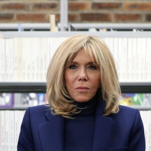 Brigitte Macron se rend au collège Chaptal pour la 5ème Journée nationale de lutte contre le harcèlement à l'école à Paris VIII, le 7 novembre 2019. En présence de d'A.Taquet secrétaire d'État auprès de la ministre des Solidarités et de la santé, J.M.Blanquer, ministre de l'Éducation nationale et de la Jeunesse et J.d'Hauteserre, maire du 8ème Arrondissement de Paris. © Stephane Lemouton / Bestimage