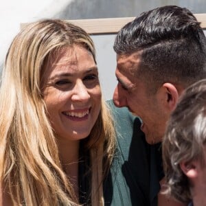 Marion Bartoli et son nouveau compagnon le joueur de football belge Yahya Boumediene dans les tribunes lors des internationaux de tennis de Roland Garros à Paris, France, le 2 juin 2019. © Jacovides-Moreau/Bestimage