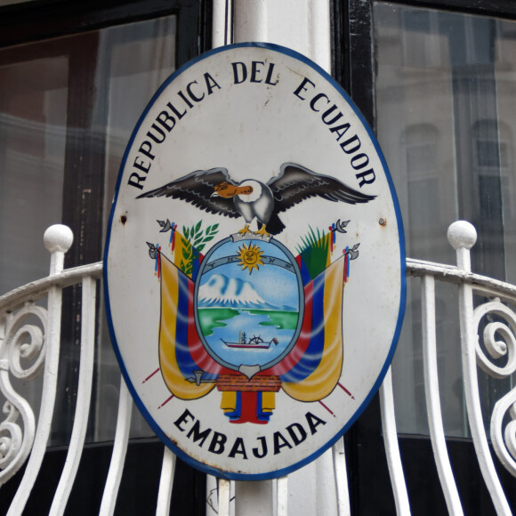 Illustration de l'ambassade de l'Equateur à Londres, où est réfugié Julian Assange, le fondateur de Wikileaks, le 17 octobre 2015