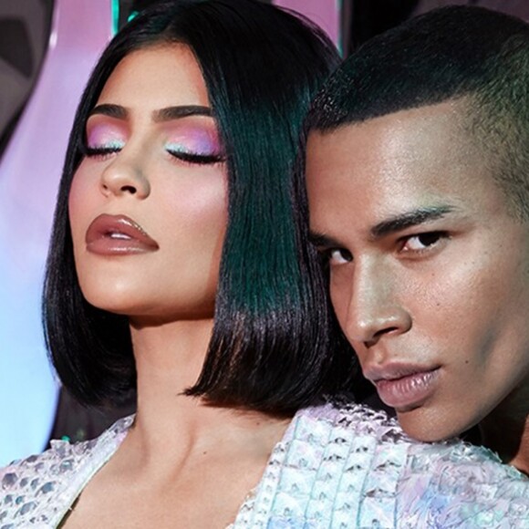 Kylie Jenner et Olivier Rousteing - Kylie Jenner pose pour sa gamme de cosmétiques en collaboration avec Balmain. Paris. Le 25 septembre 2019.