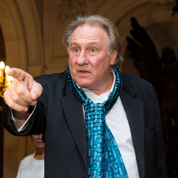 Gérard Depardieu explose de colère face à une journaliste de RTL. Cérémonie à l'hôtel de Ville de Bruxelles. Le 25 juin 2018.
