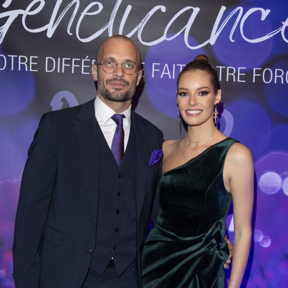 Exclusif - Loic Berardengo, directeur de l'Arc, Maëva Coucke lors de la 3ème édition de la soirée de gala de l'association Geneticancer à l'école hôtelière Médéric à Paris le 16 novembre 2019. © Pierre Perusseau / Bestimage