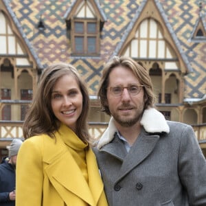 Ophélie Meunier et son mari Mathieu Vergne - 159ème vente aux enchères des vins des Hospices de Beaune le 17 novembre 2019. © Giancarlo Gorassini/Bestimage