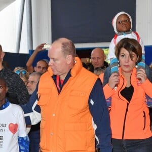 Le prince Albert II de Monaco durant le départ de la 20ème "No Finish Line" à Monaco le 16 novembre 2019. © Bruno Bébert / Bestimage