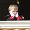 Le prince Jacques - La famille princière de Monaco au balcon du palais lors de la Fête nationale monégasque à Monaco. Le 19 novembre 2019 © Dominique Jacovides / Bestimage
