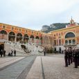 La famille princière de Monaco dans la cour du palais lors de la fête Nationale monégasque à Monaco le 19 novembre 2019. © Olivier Huitel/Pool Monaco/Bestimage