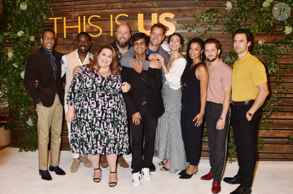 Ron Cephas Jones, Sterling K. Brown, Chrissy Metz, Chris Sullivan, Justin Hartley, Mandy Moore, Susan Kelechi Watson, Michael Angarano, Milo Ventimiglia lors de la soirée 'This Is Us' à Los Angeles, le 8 août 2019.