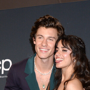 Shawn Mendes et sa compagne Camila Cabello à la press room de la 47e soirée annuelle des American Music Awards au théâtre Microsoft à Los Angeles, le 24 novembre 2019.