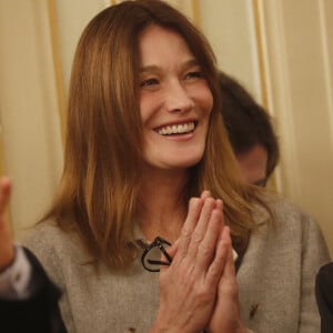 Exclusif - Céline Boulay-Espéronnier, Carla Bruni-Sarkozy - Nicolas Sarkozy se voit décerner le 13e Prix Edgar Faure, lors d'une cérémonie organisée à la mairie du XVIème arrondissement. Paris le 12 novembre 2019. © Alain Guizard/Bestimage