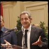 Exclusif - Nicolas Sarkozy - Nicolas Sarkozy se voit décerner le 13e Prix Edgar Faure, lors d'une cérémonie organisée à la mairie du XVIème arrondissement. Paris le 12 novembre 2019. © Alain Guizard/Bestimage