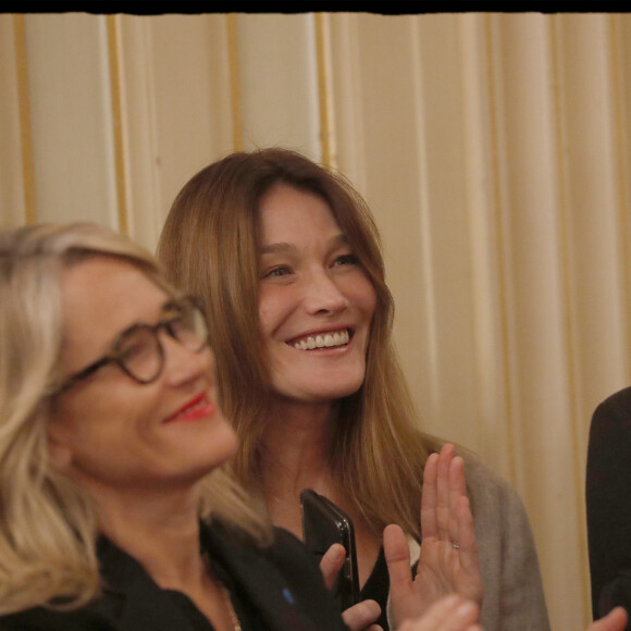 Exclusif - Céline Boulay-Espéronnier, Carla Bruni-Sarkozy - Nicolas Sarkozy se voit décerner le 13e Prix Edgar Faure, lors d'une cérémonie organisée à la mairie du XVIème arrondissement. Paris le 12 novembre 2019. © Alain Guizard/Bestimage