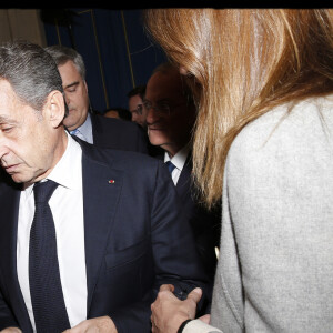 Exclusif - Nicolas Sarkozy se voit décerner le 13e Prix Edgar Faure, lors d'une cérémonie organisée à la mairie du XVIème arrondissement. Paris le 12 novembre 2019. © Alain Guizard/Bestimage