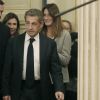 Exclusif - Nicolas Sarkozy et sa femme Carla Bruni-Sarkozy - Nicolas Sarkozy se voit décerner le 13e Prix Edgar Faure, lors d'une cérémonie organisée à la mairie du XVIème arrondissement. Paris le 12 novembre 2019. © Alain Guizard/Bestimage