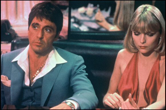 Al Pacino et Michelle Pfeiffer sur le tournage du film "Scarface" en 1983