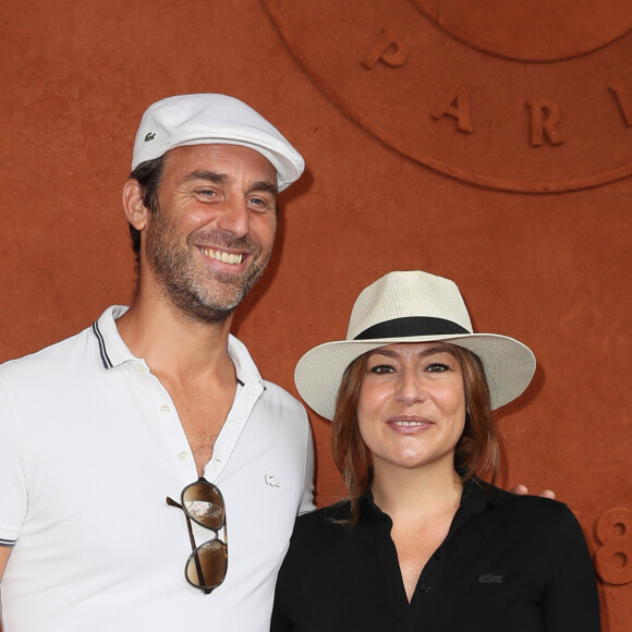 Shirley Bousquet, enceinte et son compagnon Charles au village des Internationaux de France de Tennis de Roland Garros à Paris le 3 juin 2018. © Dominique Jacovides-Cyril Moreau / Bestimage