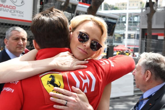 Charles Leclerc, la princesse Charlene de Monaco - People lors du 77 ème Grand Prix de Formule 1 de Monaco le 26 Mai 2019.