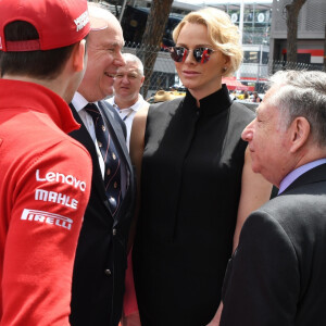 Charles Leclerc, le prince Albert II de Monaco, la princesse Charlene de Monaco, Jean Todt - People lors du 77 ème Grand Prix de Formule 1 de Monaco le 26 Mai 2019.
