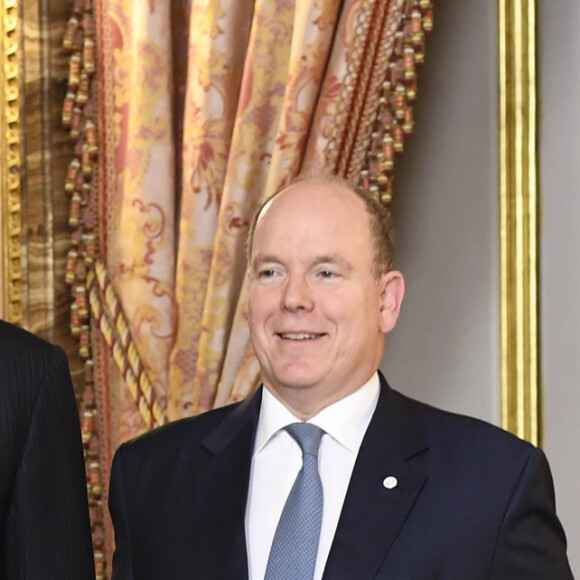 Le roi Felipe VI et la reine Letizia d'Espagne, le prince Albert II de Monaco - Le roi Felipe VI et la reine Letizia d'Espagne donnent une réception à l'occasion de l'ouverture de la Cop25, conférence des Nations sur le changement climatique, au palais royal à Madrid, le 2 décembre 2019.