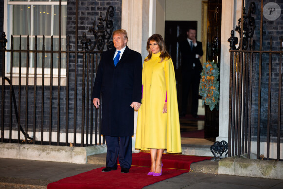 Donald Trump et Mélania Trump lors d'une réception chez le Premier Ministre Britannique B. Johnson au 10 Downing Street. Royaume-Uni, Londres, 3 décembre 2019. © Alain Rolland/Imagebuzz/Bestimage