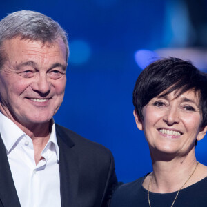 Exclusif - Laurence et Pierre Lemarchal (Parents de Grégory Lemarchal) - Emission hommage à "Grégory Lemarchal, 10 ans après l'histoire continue" au Zénith de Paris et retransmis en direct sur TF1 le 7 janvier 2017.  © Cyril Moreau/Bestimage