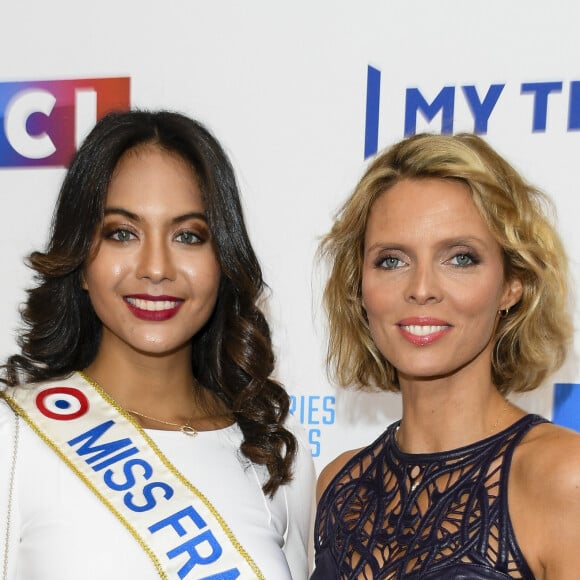 Vaimalama Chaves (Miss France 2019) et Sylvie Tellier - Soirée de rentrée 2019 de TF1 au Palais de Tokyo à Paris, le 9 septembre 2019. © Pierre Perusseau/Bestimage