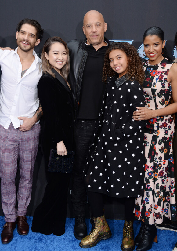 Tyler Posey, Charlet Chung, Vin Diesel et sa fille Similce Diesel assistent à l'avant-première de 'Fast & Furious: Spy Racers' à Los Angeles, le 7 décembre 2019.