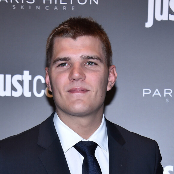Paris Hilton et son fiancé Chris Zylka au photocall de la soirée de lancement de sa gamme de cosmétique "Prod. N.A. Skincare" à Milan, le 20 octobre 2018.