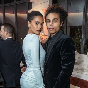 Tina Kunakey et son petit frère Zakari Kunakey assistent au dîner de gala de l'association AEM (Un Avenir pour les Enfants du Monde) au bénéfice des enfants du Rwanda organisé par Babeth Djian au Pavillon Ledoyen. Paris, France, le 12 décembre 2019. © Olivier Borde/Bestimage